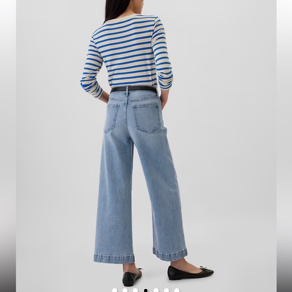 GAP High Rise Wide-Leg Crop Jeans - Picture 3 of 9
